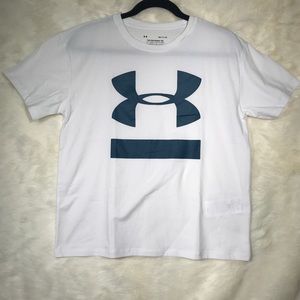 Under Armour White Tee Front Logo💜🦢
